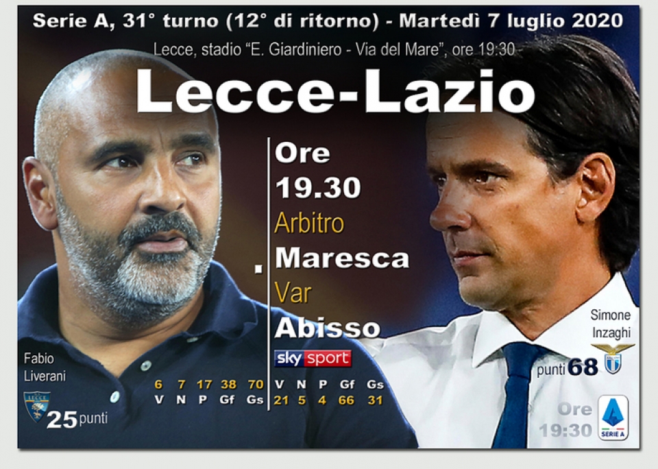 Serie A Lecce Lazio, probabili formazioni PinterBet